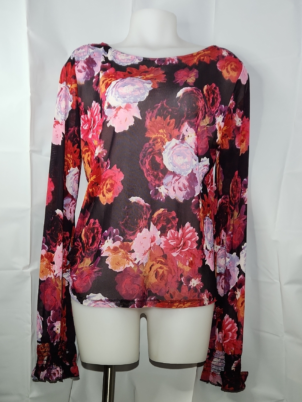 George Floral Long-Sleeve Top - Black Multi